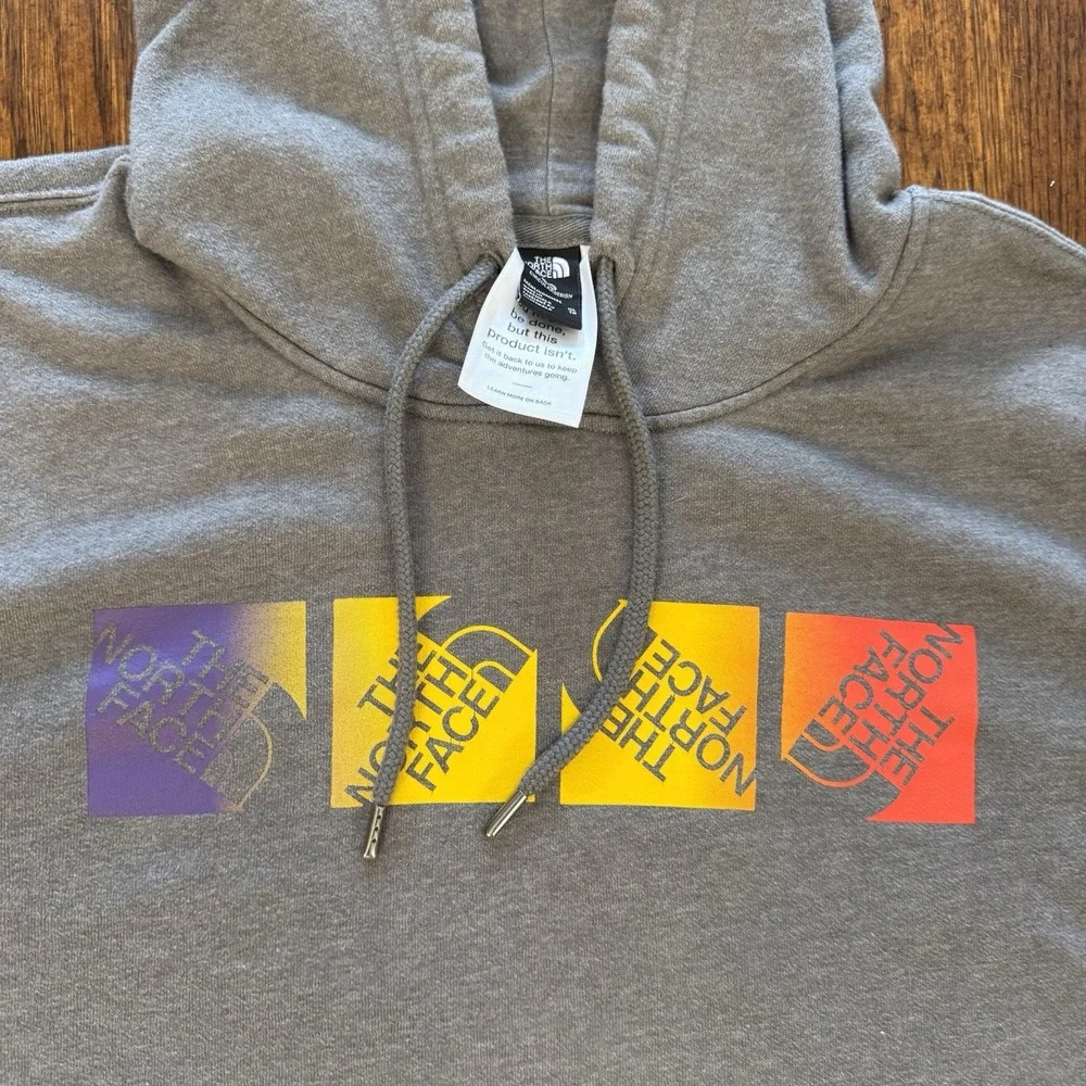 The North Face Hoodie Multi-colored Gradient Logo Graphic Pullover Sweatshirt XL